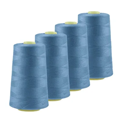 Produktbild von 4 x 4572m Qualitäts Overlock-Garn Overlock-Nähgarn  Farbe 781 - 820, Farbe:A787 helles taubenblau