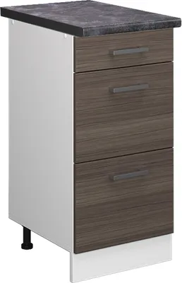 Produktbild von Küchenunterschrank Vicco R-Line Edelgrau 40 cm mit Schubladen, AP Anthrazit, Model 46592
