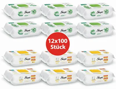 Immagine prodotto di Salviettine detergenti per superfici Sleepy Easy Clean – 6x100 Giallo + 6x100 Pino | Sporco ostinato