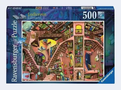 Produktbild von Ravensburger Puzzle 17484, Colin Thompson: Die verrückte Bibliothek - 500 Teile Puzzle für Erwachsene ab 12 Jahren