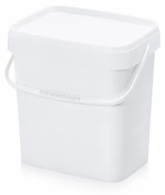 Produktbild von AUER 10,3 Liter Eimer rechteckig mit Deckel 29 x 20 x 27 cm Weiß 1 Stück