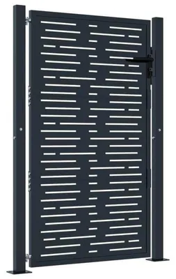 Immagine prodotto di Porta per giardino – Cancello – Porta d'ingresso per giardino – Porta per recinzione – Porta in metallo – 104x155 cm – Grigio antracite