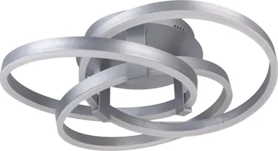 Produktbild von Näve Leuchten LED Deckenleuchte "DIVORA" Smart Home Ø: 58cm LED Deckenleuchte "DIVORA" Smart Home Ø: 58cm Deckenleuchten - LED Deckenleuchte "DIVORA" Smart Home Ø: 58cm, Deckenlampe im Design Style, aus Metall und Kunststoff in aluminium, 18 cm hoch, Ø 58 cm, inkl. LED – dimmbar – CCT-Wechsler – RGB-Farbwechsler – Nachtlichtfunktion – Fernbedienung