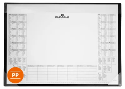 Immagine prodotto di DURABLE 729801 Sottomano DURABLE con blocco calendario, PP, nero