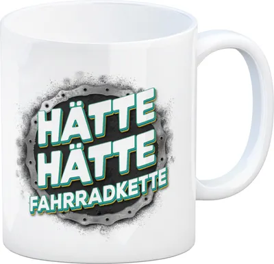 Produktbild von Hätte hätte Fahrradkette Kaffeebecher Becher Tasse Kaffeebecher