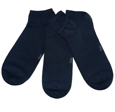 Produktbild von Herren Sneakersocken 3-er Pack aus Baumwolle Einfarbig Marine Größe 43-46