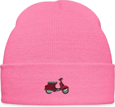 Produktbild von Spreadshirt Motorroller Stickerei Bestickte Wintermütze, One size, Pink