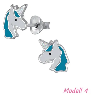 Produktbild von Kinder Ohrstecker „Einhorn“ 925 Silber Ohrringe für Mädchen Modell 4