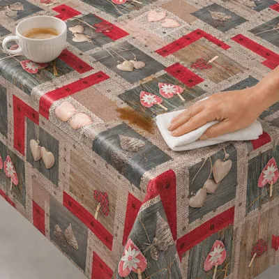 Produktbild von Wachstuchtischdecke Herzen abwischbar 140 x 300 - 33858-Herzen
