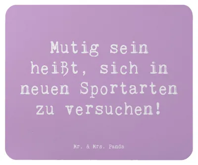 Produktbild von Mr. & Mrs. Panda Mouse Pad Spruch Neue Sportart versuchen - Lavendeltraum - Geschenk, computermatte, Vertrauem, mousematte, Herausforderung, Trost, Mauspad, Zuversicht
