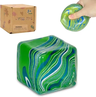 Produktbild von Quetschwürfel – 5 cm – Weiches, sensorisches Quetschspielzeug – Grün
