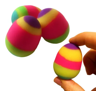 Obrázek produktu pro 3 kusy gumových míčků "Rainbow Egg"