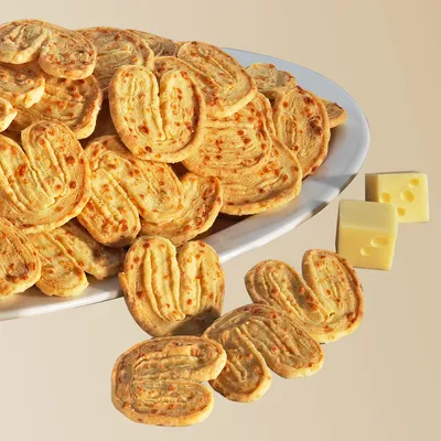 Produktbild von Stereo Butter Käse Gebäck pikant herzhaft kräftige Käseöhrchen 125g