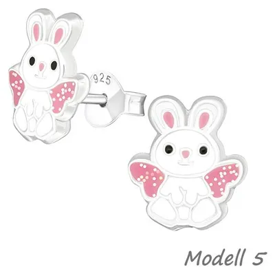 Produktbild von Ohrstecker Ostern: 925 Silber Kinder Ohrringe „Kaninchen / Hase / Osterhase“ Modell 5
