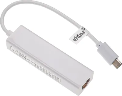 Produktbild von vhbw USB Typ C auf RJ45 Adapter für Notebook, Desktop-PC - Ethernet Adapter mit 3 zusätzlichen USB-A Buchsen Weiß