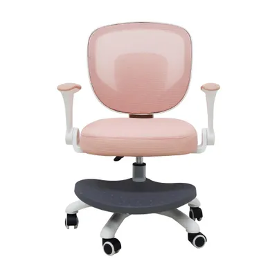 Produktbild von Ergonomischer Kinder Schreibtischstuhl höhenverstellbar mit Fußstütze – Drehstuhl für Kinder, Rosa