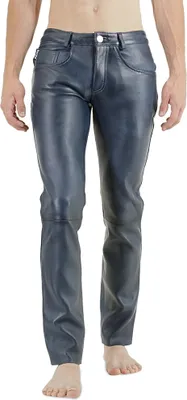 Produktbild von Bockle® 2021 STRETCH blaue Lederhose Lederjeans Herren Echtleder, W31/L32