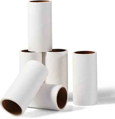 Image de Rouleau adhésif pour poils, 6 rouleaux, 360 feuilles, rouleau adhésif, rouleau anti-poils, recharge pour animaux de compagnie, tapis, poils de chat et de chien