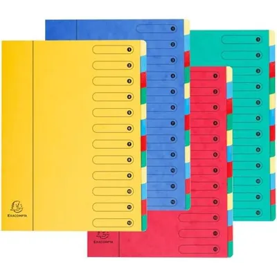 Zdjęcie produktu dla Exacompta, segregator harmonijkowy, 12 przegródek, format A4, kolor niebieski