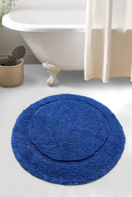Image de Mijolnir, laine - CHL1239, bleu foncé, tapis de bain, 1600 g/m², 100 % COTON