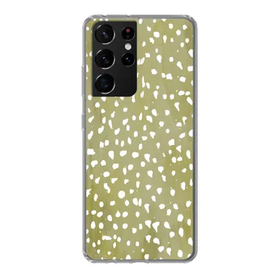 Produktbild von MuchoWow® Handyhülle Schutzhülle Hülle für Samsung Galaxy S21 Ultra Polka dots - Weiß - Grün Silikon Softcase Handy Hülle - Mobiltelefon