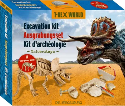 Produktbild von Coppenrath 18495 - Die Spiegelburg - T-Rex World - Großes Ausgrabungsset Triceratops