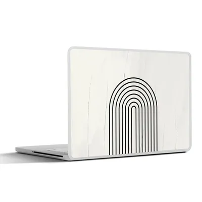 Produktbild von MuchoWow® Laptop Aufkleber Sticker Cover Kunst - Design - Schwarz - Weiß 40x30 cm - Laptop Dekoration - Selbstklebend