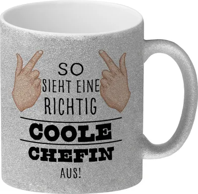 Produktbild von So sieht eine richtig coole Chefin aus Glitzer-Kaffeebecher für die Arbeit