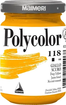 Obrázok produktu pre Maimeri Vynil Polycolor Akrylová farba Deep Yellow 118 140 ml 1 ks