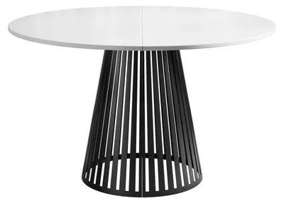 Produktbild von MIRJAN24 Tisch Cone 100, Esszimmer Tisch, Beine aus Stahl (Farbe: Schwarz / Arktisches Weiß)