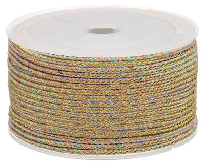 Produktbild von Geflochtene Schnur - 2,5 mm Durchmesser - Für Schmuckherstellung und Makramee - 15 Yards - Bunt