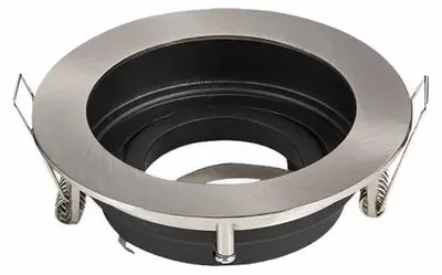 Immagine prodotto di Portafaretto incasso rotondo Nickel satinato orientabile 15° GU10