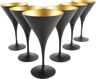 Produktbild von OTIX Martini Gläser Set von 6 Cocktailgläsern 230ml Schwarz