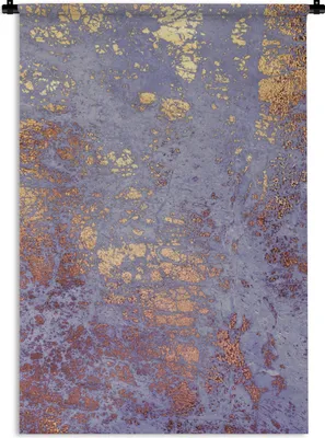 Produktbild von MuchoWow® Wandteppich Wandbehang Marmor - Rot - Gold 120x180 cm Tapisserie Dekoration Wandtuch - Schlafzimmer - Dekorationen für das Haus