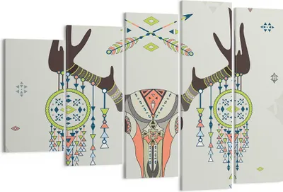 Produktbild von Bild auf Leinwand - Leinwandbild - Hirsch Mandala Spiritualität wild - 150x100cm - Wand Bild - Wanddeko - Leinwanddruck - Bilder - Kunstdruck - Leinwand bilder - Wandkunst - EG150x100-3154