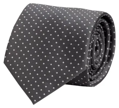Produktbild von Fabio Farini - 1 Stück verschiedene Herren Krawatten - Schlips mit Punkten in 8cm Breite Breit (8cm), Grau (Weiß)
