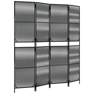 Produktbild von vidaXL Paravent 4-tlg. Schwarz Poly Rattan