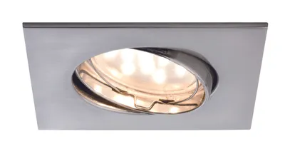 Produktbild von Paulmann Premium Einbauleuchte Set Coin klar eckig schwenkbar LED 1x6,8W 2700K 230V 51mm Eisen gebürstet/Alu Zink6068