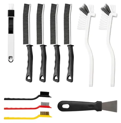 Image de Ensemble de 11 brosses de nettoyage pour joints, avec des poils durs, pour la cuisine et la salle de bain