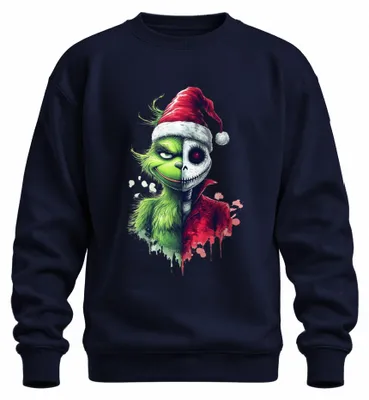 Productafbeelding van Grinch, Jack Skellington, Horror, Nightmare Before Christmas, Sweater, Marineblauw, Maat M