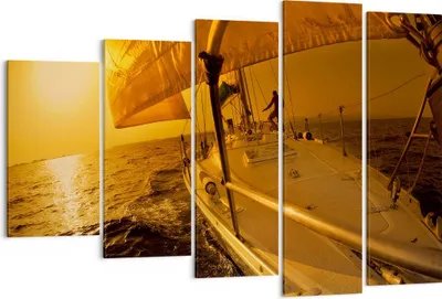 Produktbild von Bild auf Leinwand - Leinwandbild - Ozean Segelboot Yacht - 150x100cm - Wand Bild - Wanddeko - Leinwanddruck - Bilder - Kunstdruck - Wanddekoration - Leinwand bilder - Wandkunst - EG150x100-0322