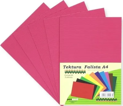 Produktbild von Tektura falista A4 ciemnoróżowa 5 sztuk