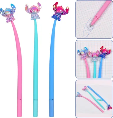 Produktbild von DISNEY Stitch Gelschreiber, Silikon mit Figur, blaue Tinte, löschbar, Schule 0,7mm