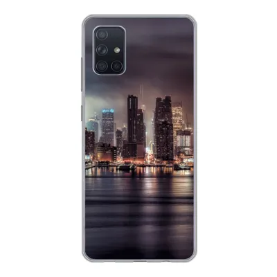 Produktbild von MuchoWow® Handyhülle Schutzhülle Hülle für Samsung Galaxy A71 New York - Sturm - Skyline Silikon Softcase Handy Hülle - Kartenbesitzer
