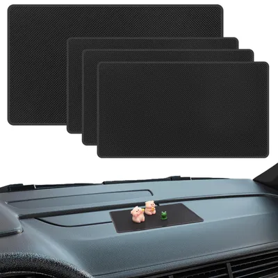 Produktbild von Antirutsch-Matten-Set, bestehend aus 4 Stück, für Autos, Silikon-Antirutsch-Pads für das Armaturenbrett