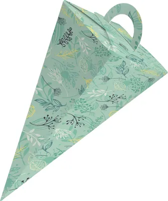 Produktbild von 50x itenga Geschenktüte Schultüte mit Griff 21 cm, Muster Pflanzen