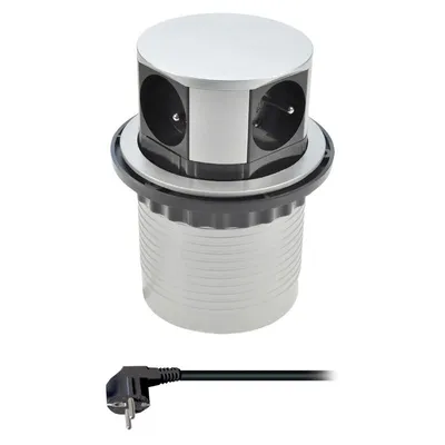 Obrázok produktu pre Zásuvka vysúvacia strieborná 1,5m/4 SOLIGHT PP100