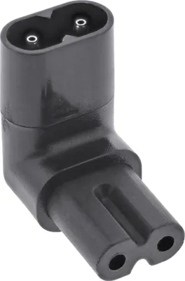 Immagine prodotto di InLine® 16723H Adattatore di rete IEC 60320 C8 / C7, angolato superiore/inferiore a 2 poli.