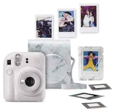 Produktbild von FUJIFILM instax mini 12™ Bundle Sofortbildkamera, Clay White