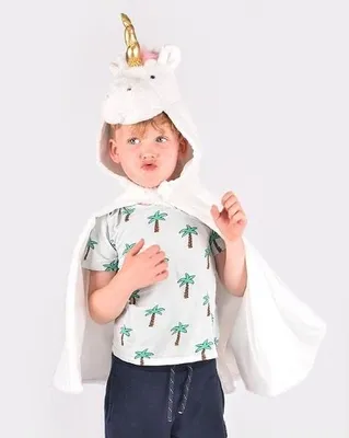 Productafbeelding van "De Goede Fee Eenhoorn Cape, wit, kinderkostuum, 3-8 jaar."